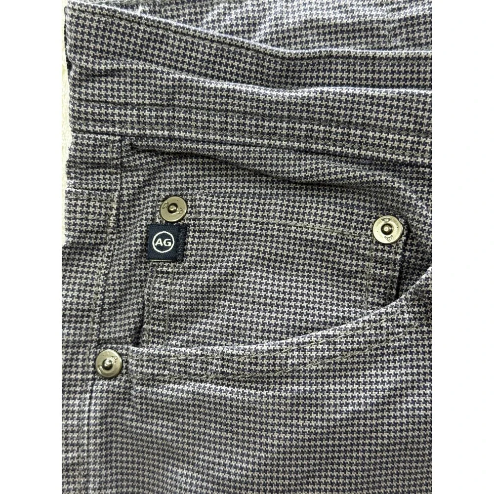 AG Mens The Everett Slim Straight Houndstooth‎ Grey Pants 32x32 Meas: 33x31.5